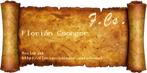 Florián Csongor névjegykártya
